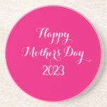 Mother's Day Pink White Custom Colour Colourful Gi Coaster<br><div class="desc">Designed with pretty pink background and text templates for happy mother's day message with year! You can customise the texts for a different event if you wish and also you may choose a different background colour to suit the occasion!</div>