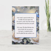 Mother's Day Poem Blue Butterflies and Roses