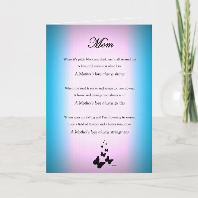Mother's day poem greeting card (personlize it) (Front)