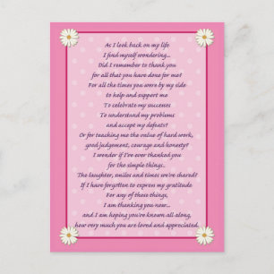 Mother's Day Poem Postcard