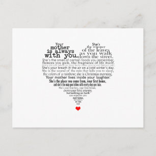 Mother's day poem postcard