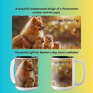 Mother's Day Pomeranian Two-Tone Coffee Mug