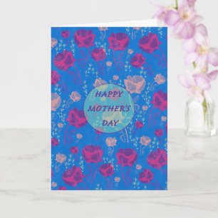 Mother's Day - Poppies Garden - Blue Card