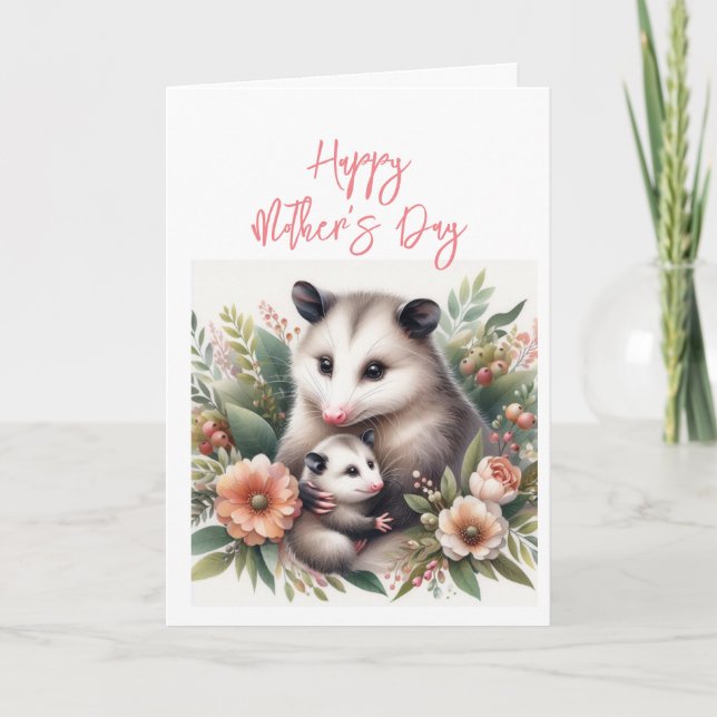 Mother's Day Possum Greeting Card (Front)