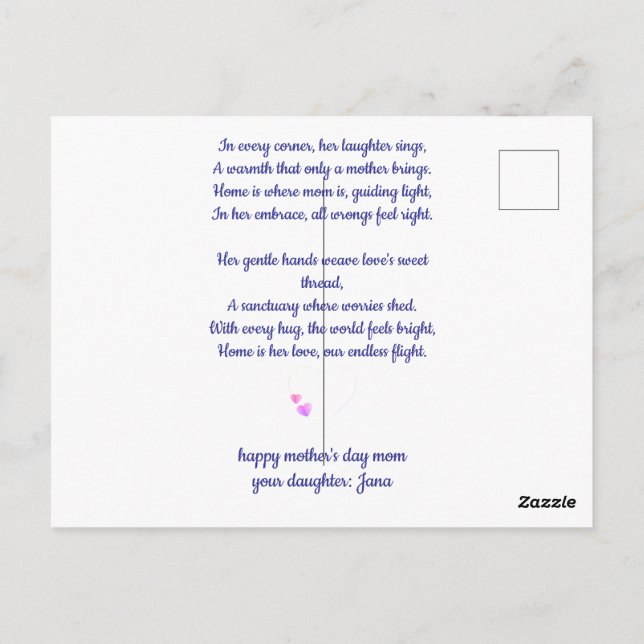 Mother's Day Postcard (Back)