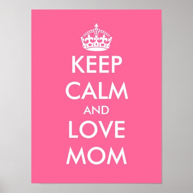 Mother's Day Poster | Keep calm and love mum (Front)