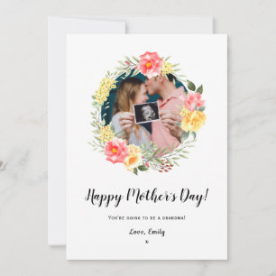 mothers day pregnancy baby announcement floral 