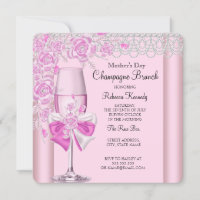 Mother's Day Pretty Pink Rose Champagne Brunch 2C