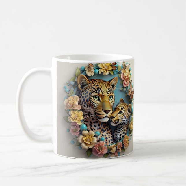 Mother's Day printabler Leopard Coffee Mug (Left)