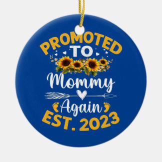 Mother's Day Promoted To Mummy Again Est 2023 Ceramic Tree Decoration