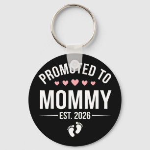 Mothers Day Promoted to Mummy EST 2026 for New Mum Key Ring