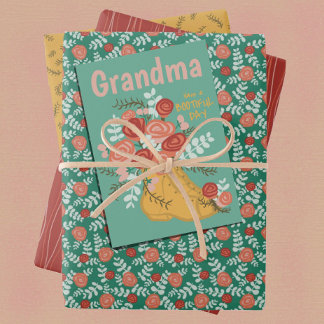 Mother's Day Punny Floral Collection  Wrapping Paper Sheet