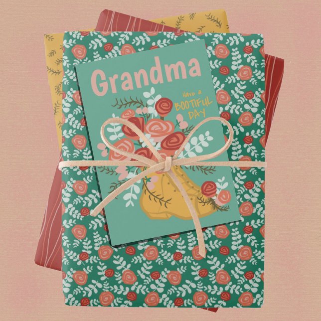 Mother's Day Punny Floral Collection  Wrapping Paper Sheet (Creator Uploaded)