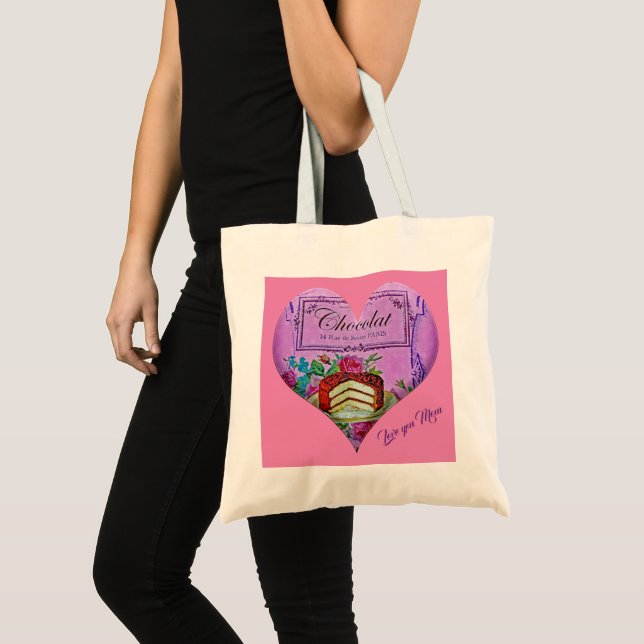 Mother's Day purple heart Chocolate   Tote Bag (Front (Product))