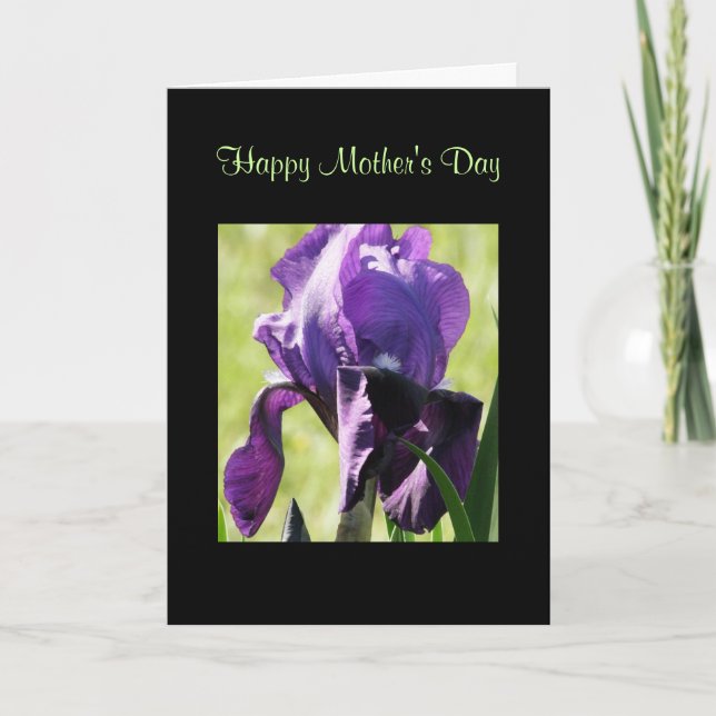 Mother's Day Purple Iris Card (Front)