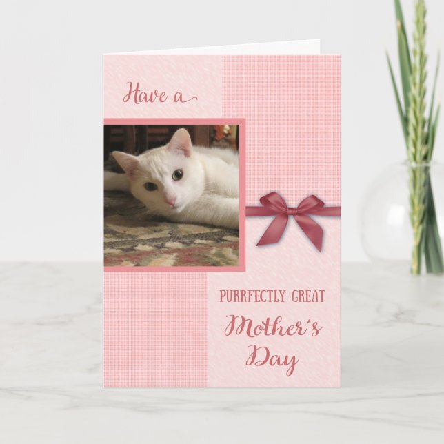 Mother's Day, Purrrfectly  great mom, custom photo Card (Front)