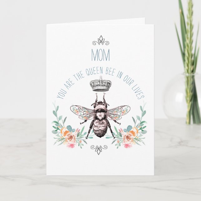 Mother's Day Queen Bee Greeting Card (Front)