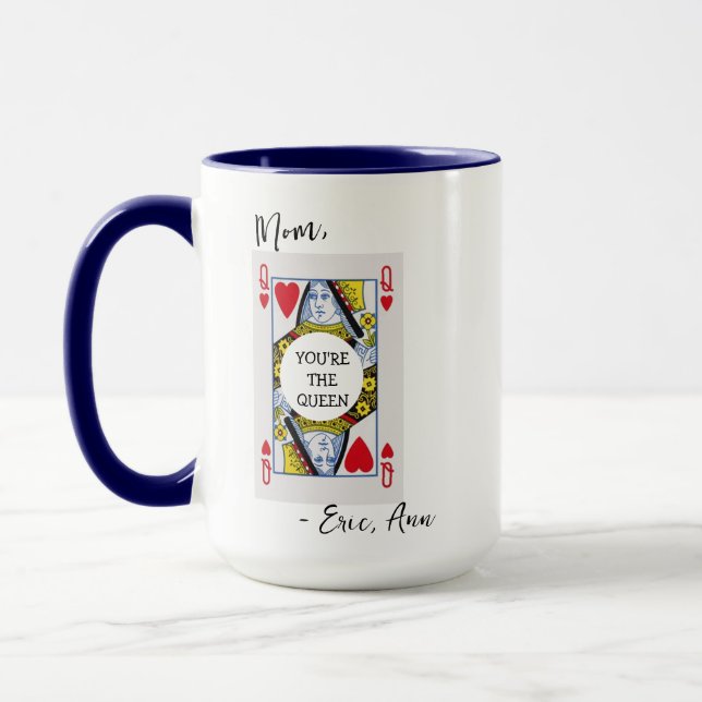 Mother's Day, Queen of Hearts Mum Custom Coffee  Mug (Left)