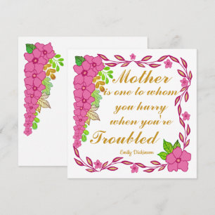Mother's day quote by Emily Dickinson Card