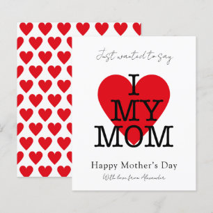 Mothers day quote i love my mum red heart budget