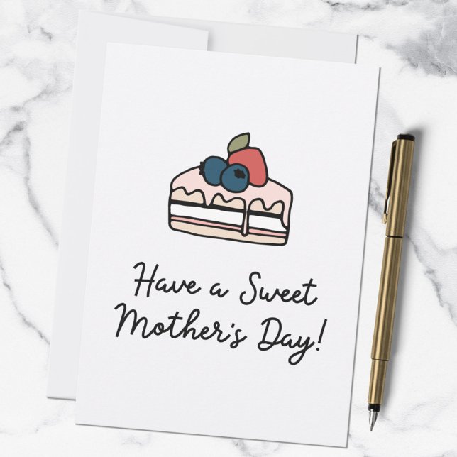 Mothers Day Quote Modern Line Art Illustration Card (In situ)