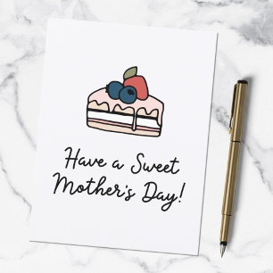 Mothers Day Quote Modern Line Art Illustration Postcard