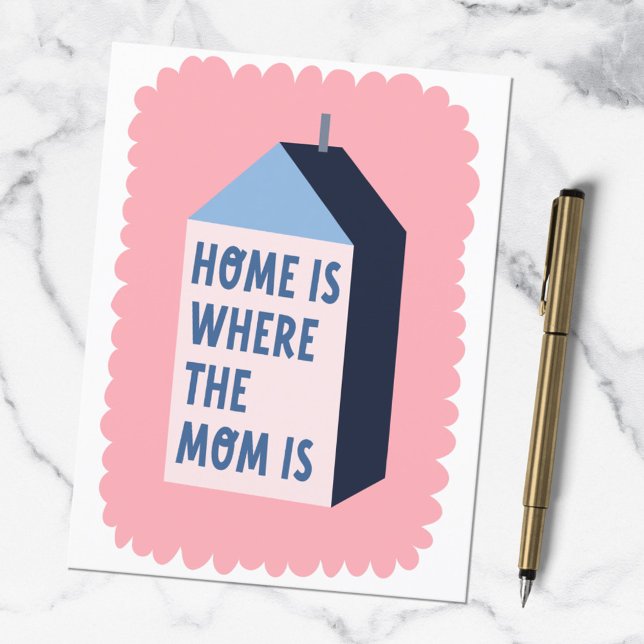 Mothers Day Quote Modern Minimalist Pastel Colours Postcard (In situ)
