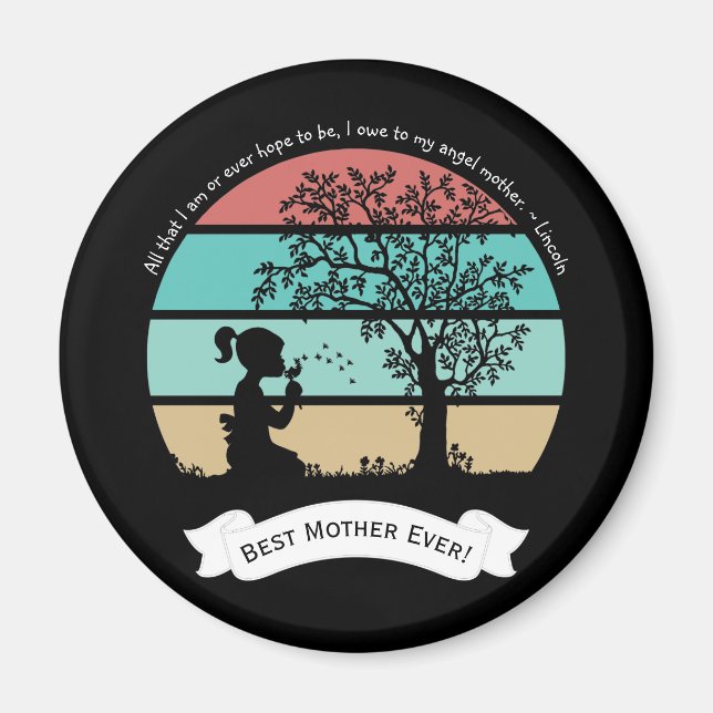 Mother's Day Quote Sitting Under Tree Angel Mother Magnet (Front)