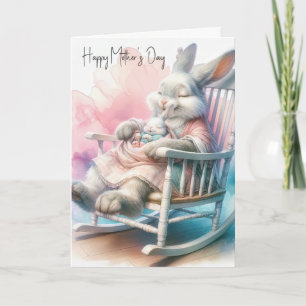 Mother's Day Rabbit and Baby Bunny Card