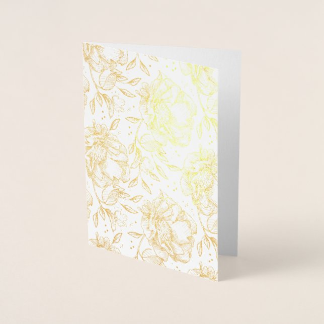 Mother's Day | Real Gold Foil | Floral Rose Mum Foil Card (Front)