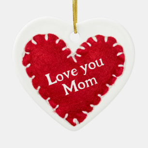 Mother's Day Red Felt Heart Hanging Decoration