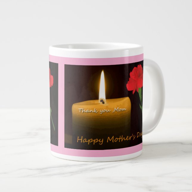  Mothers Day Red Rose Large Coffee Mug (Front Right)