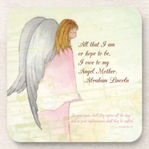 Mother's Day Religious Angel, Square Gift Coaster