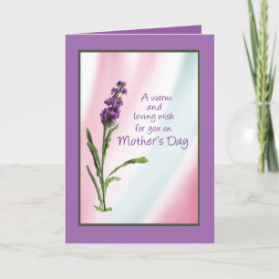 Mother's Day Religious Warm Wish Purple Wildflower Card
