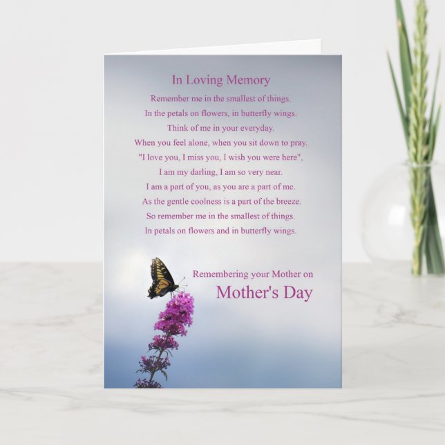 Mothers Day Remembering Your Mum Spiritual Poem Card (Front)