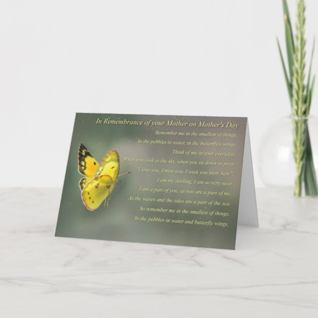 Mother's Day Remembrance Spiritual with Butterfly Card (Front)