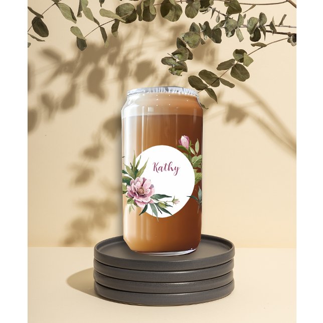  Mother's Day Romantic Rose Custom Name Floral Can Glass (Creator Uploaded)