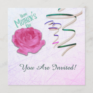 Mother's Day Rose and Confetti Invitation