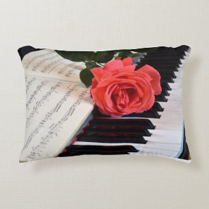 Mother's Day Rose And Music Accent Pillow