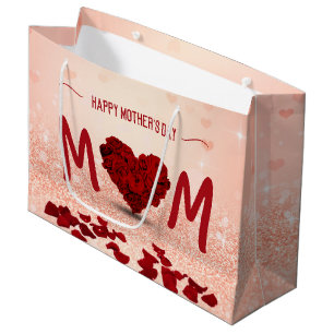 Mother's Day Rose Heart Bouquet - Large Gift Bag