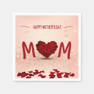 Mother's Day Rose Heart Bouquet - Paper Napkin