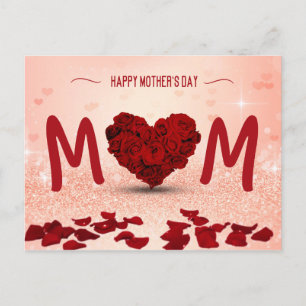 Mother's Day Rose Heart Bouquet - Postcard
