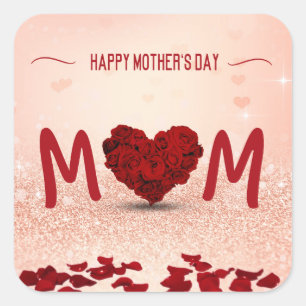 Mother's Day Rose Heart Bouquet - Sticker