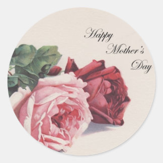 Mother's Day Roses Classic Round Sticker