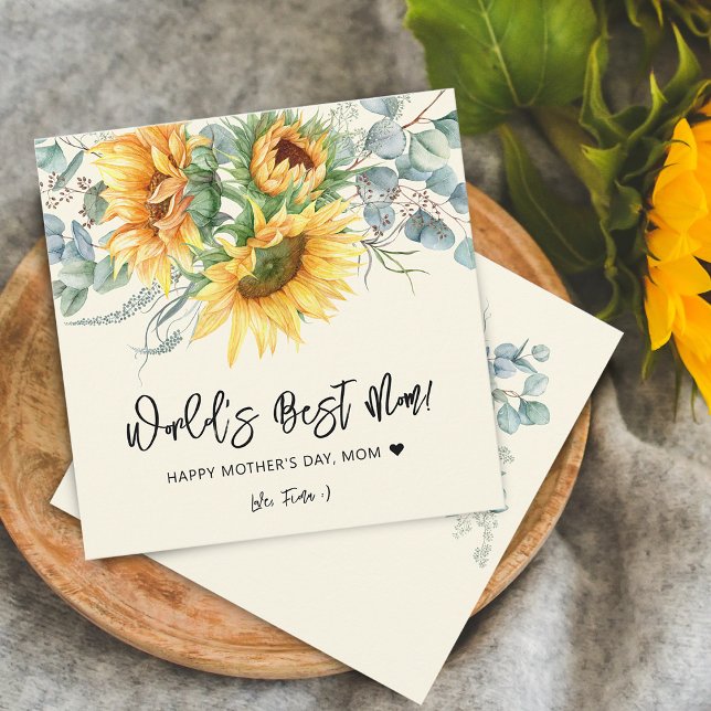 Mother's Day Rustic Sunflower Eucalyptus Greeting Card (Mother's Day Rustic Sunflower Eucalyptus Greeting Card)