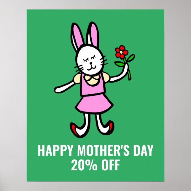 Mother's Day Sale Sign, Retail Sale Poster (Front)