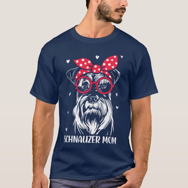 Mothers day schnauzer mum girl T-Shirt (Front)