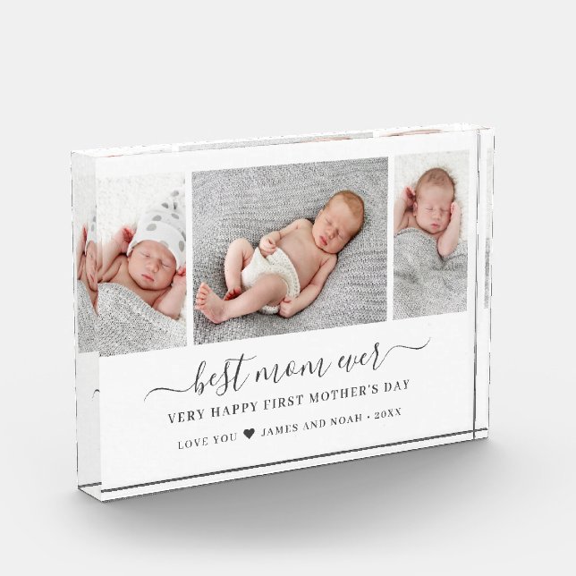 Mother's Day Script Best Mum Ever Photo Block (Left)