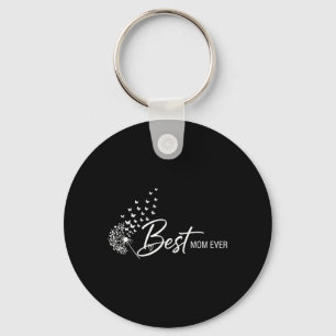 Mothers Day Shirt Butterfly Dandelion Best Mum Key Ring