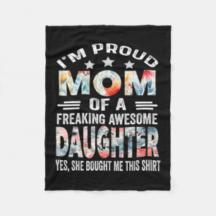 Mothers Day Shirt For Mum From Daughter Fleece Blanket